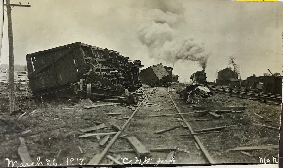 train tracks after tornado 